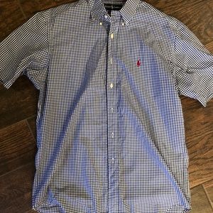 Gingham short sleeve button up Ralph Lauren shirt